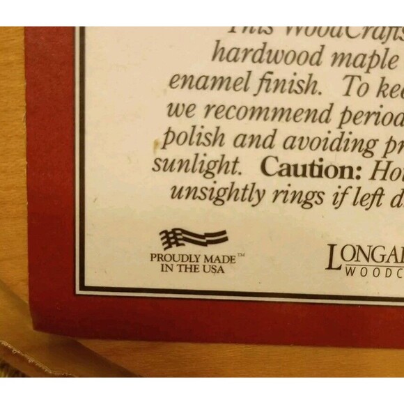 Longaberger WoodCrafts Maple Lucky Charm Basket Lid #59285 New Made USA - Picture 3 of 11